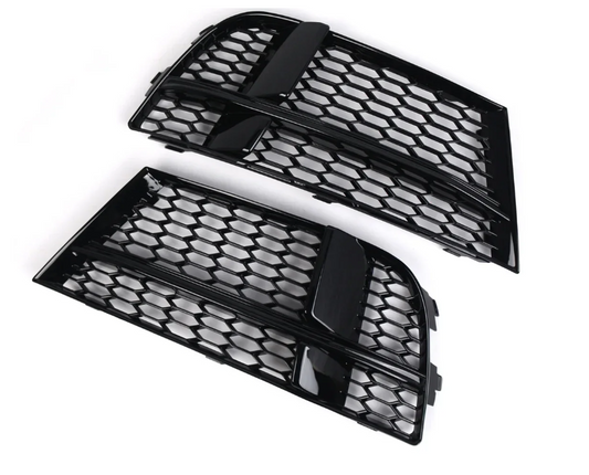 Bumper grills for Audi A3 8V Facelift models from 2016 to 2020 Black Gloss