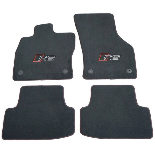 Premium Original Audi RS3 (8Y) textile floor mats premium velour floor mats black/red