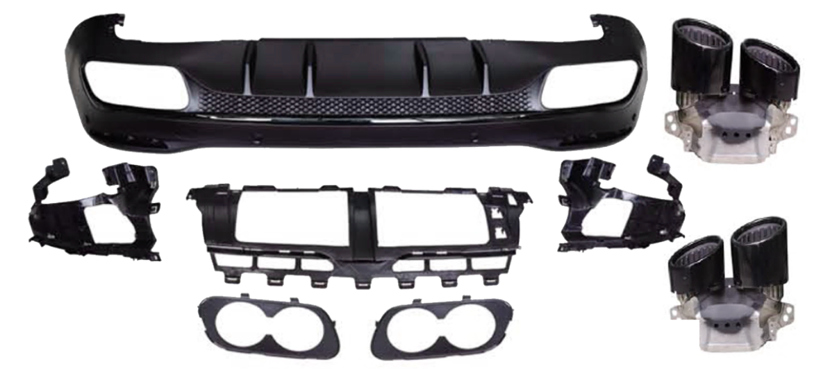 Rear diffuser & exhaust tips GLE 53 AMG Look for Mercedes W167 GLE SUV