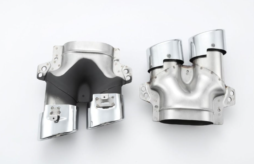 Mercedes W205 S205 C-Class diffuser + exhaust pieces (BLACK or Chrome) in C43 AMG Design