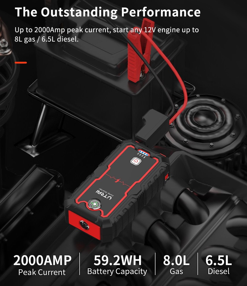 Jumpstarter Utrai - 2000A - 8-in-1 Starthulp - Acculader - 1