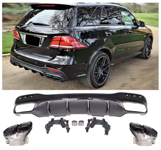 Rear diffuser & exhaust tips GLE 63 AMG for Mercedes W166 GLE