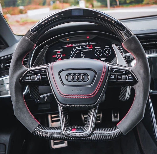 Carbon Fiber Steering Wheel for Audi A6 S6 RS6 A7 S7 RS7 C8