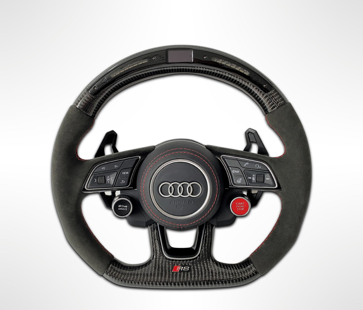 Housse de volant en fibre de carbone Audi S-Line pour A3 A4 A5 TT TTS TTRS  R8