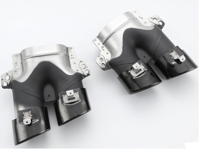 Mercedes W205 S205 C-Class diffuser + exhaust pieces (BLACK or Chrome) in C43 AMG Design